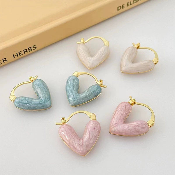 Colorful Heart Hoop Earrings