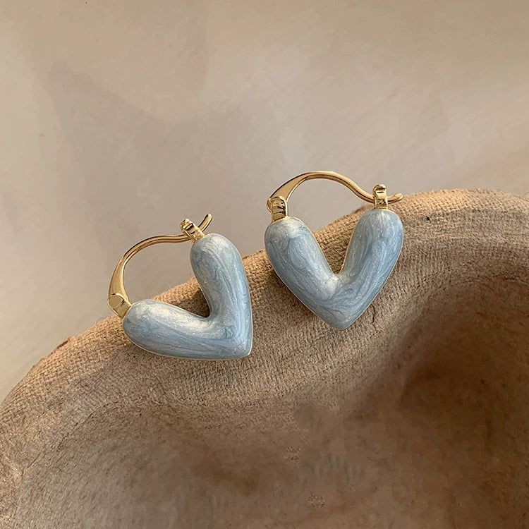 Colorful Heart Hoop Earrings