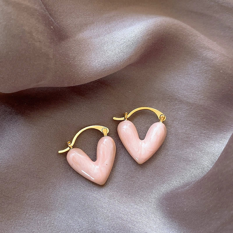 Colorful Heart Hoop Earrings
