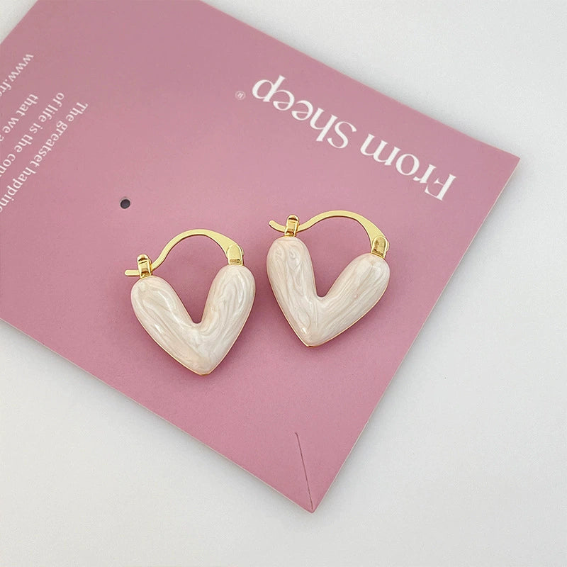 Colorful Heart Hoop Earrings