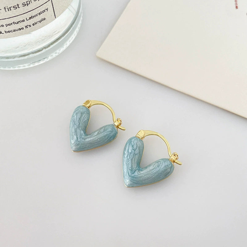 Colorful Heart Hoop Earrings
