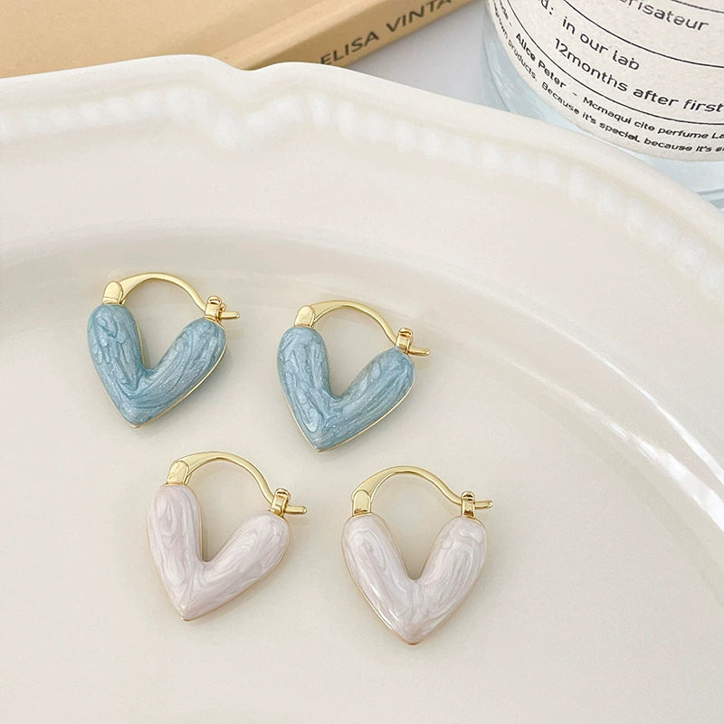 Colorful Heart Hoop Earrings