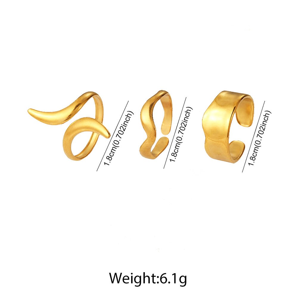SRNG-10 - Concave-Convex Stainless Steel Ring - Adjustable