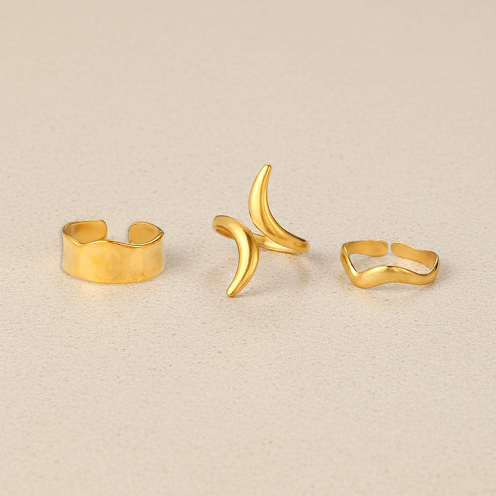 SRNG-10 - Concave-Convex Stainless Steel Ring - Adjustable