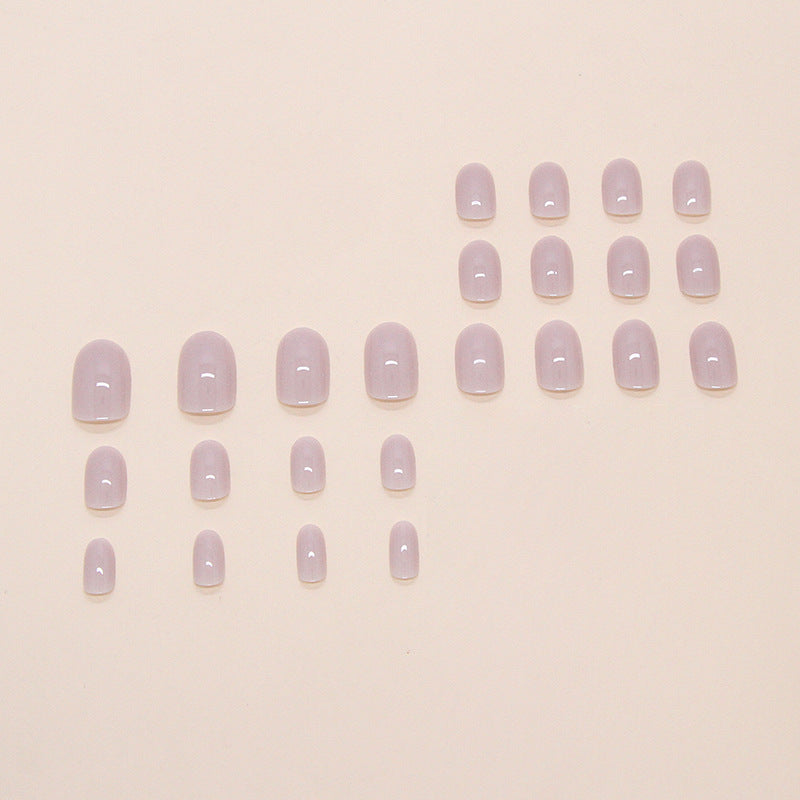 Creamy Purple Fake Nails - 24Pcs