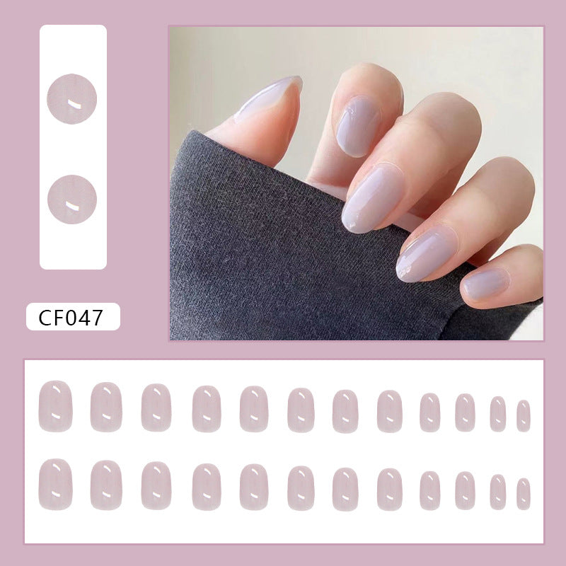 Creamy Purple Fake Nails - 24Pcs