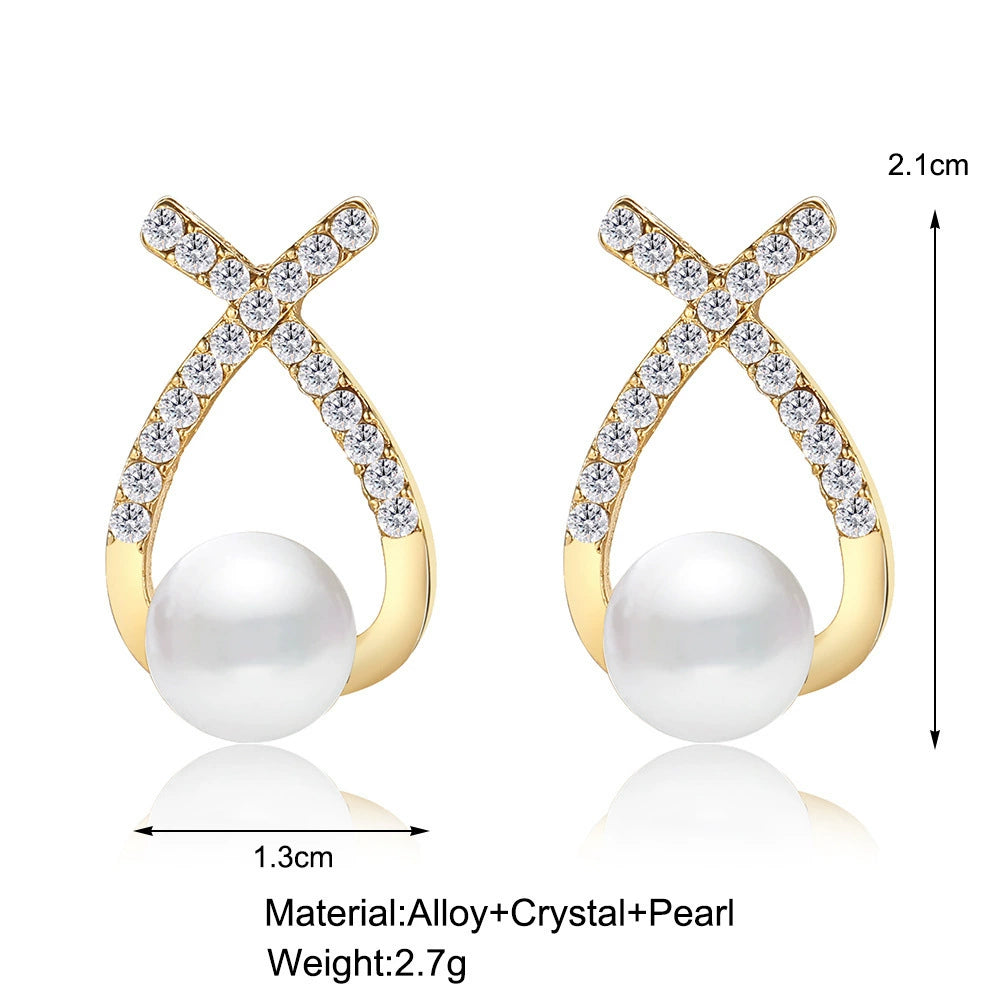 Cross Pearl Earrings