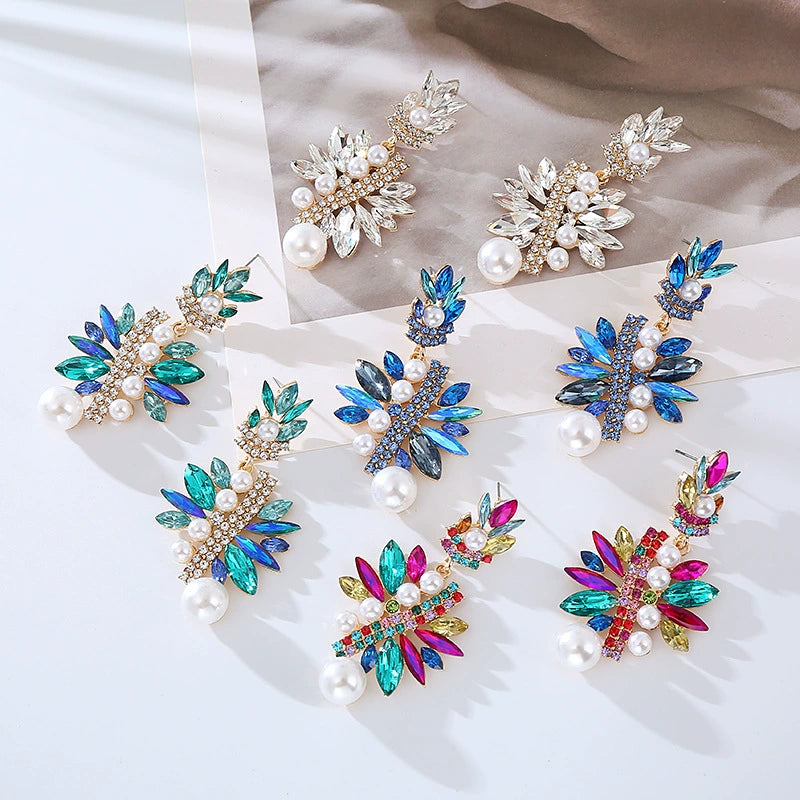 Crystal Bloom Statement Earrings