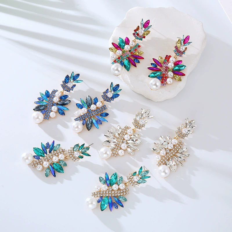 Crystal Bloom Statement Earrings