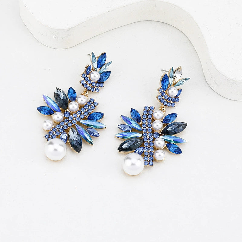 Crystal Bloom Statement Earrings