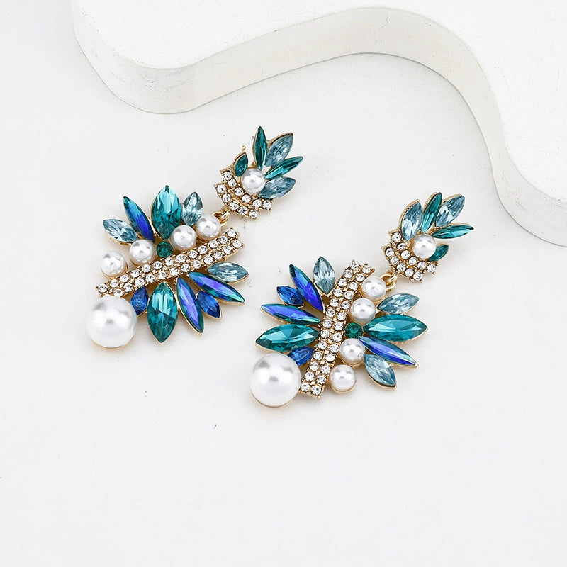 Crystal Bloom Statement Earrings