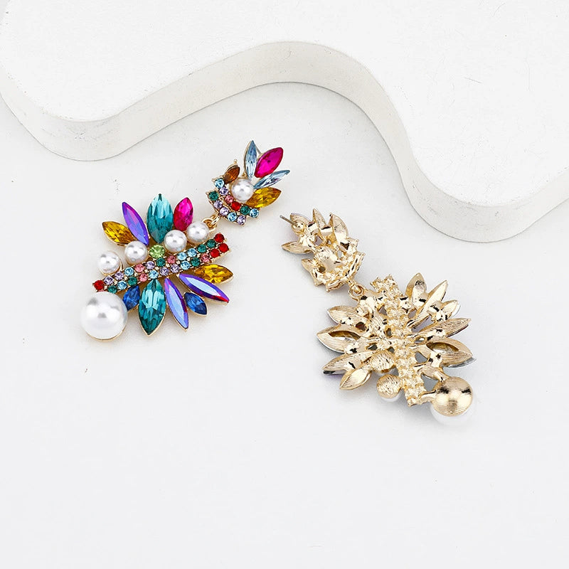 Crystal Bloom Statement Earrings