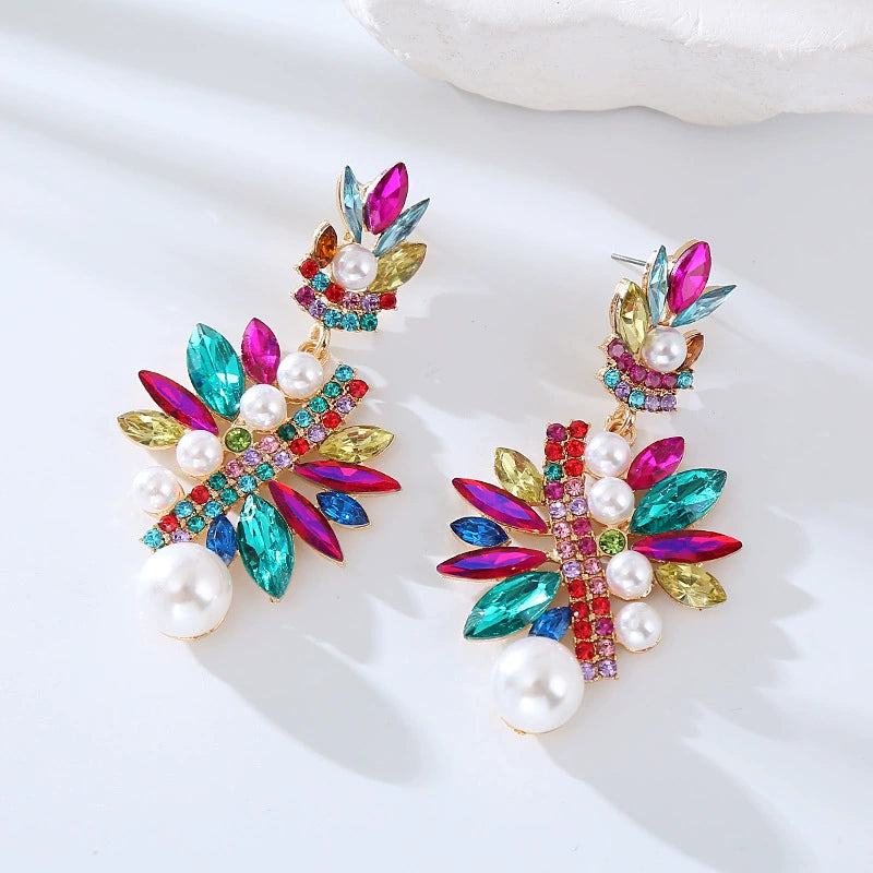 Crystal Bloom Statement Earrings