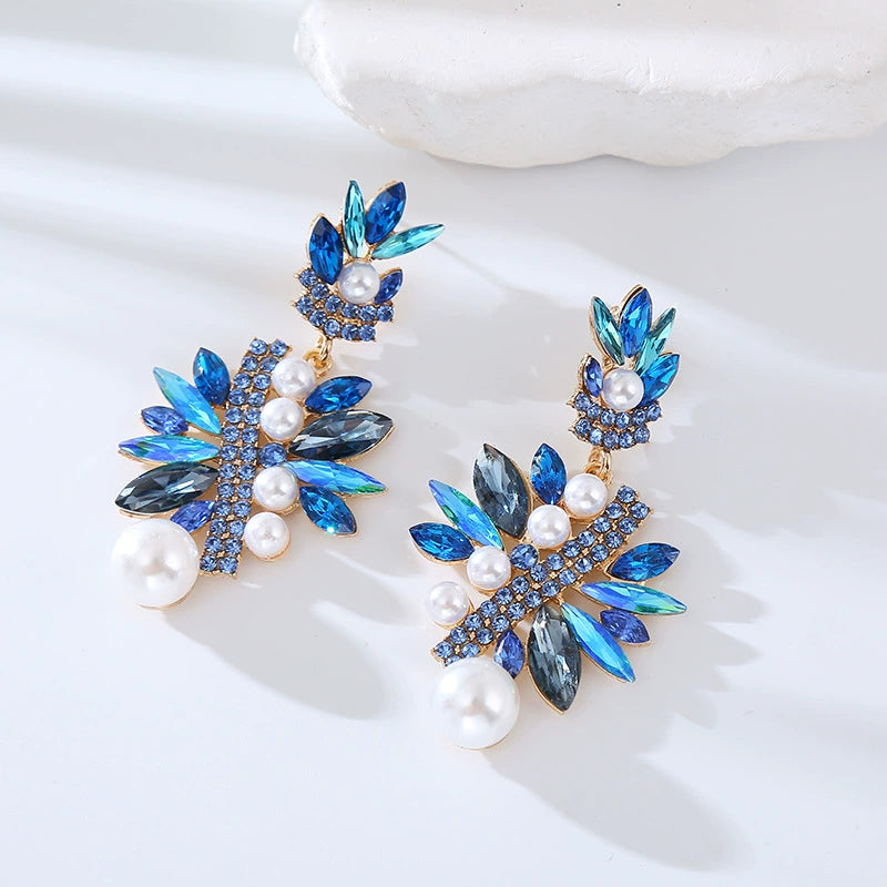 Crystal Bloom Statement Earrings