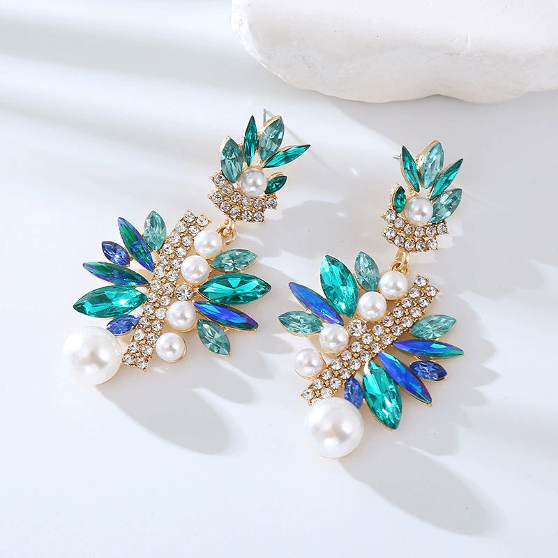 Crystal Bloom Statement Earrings