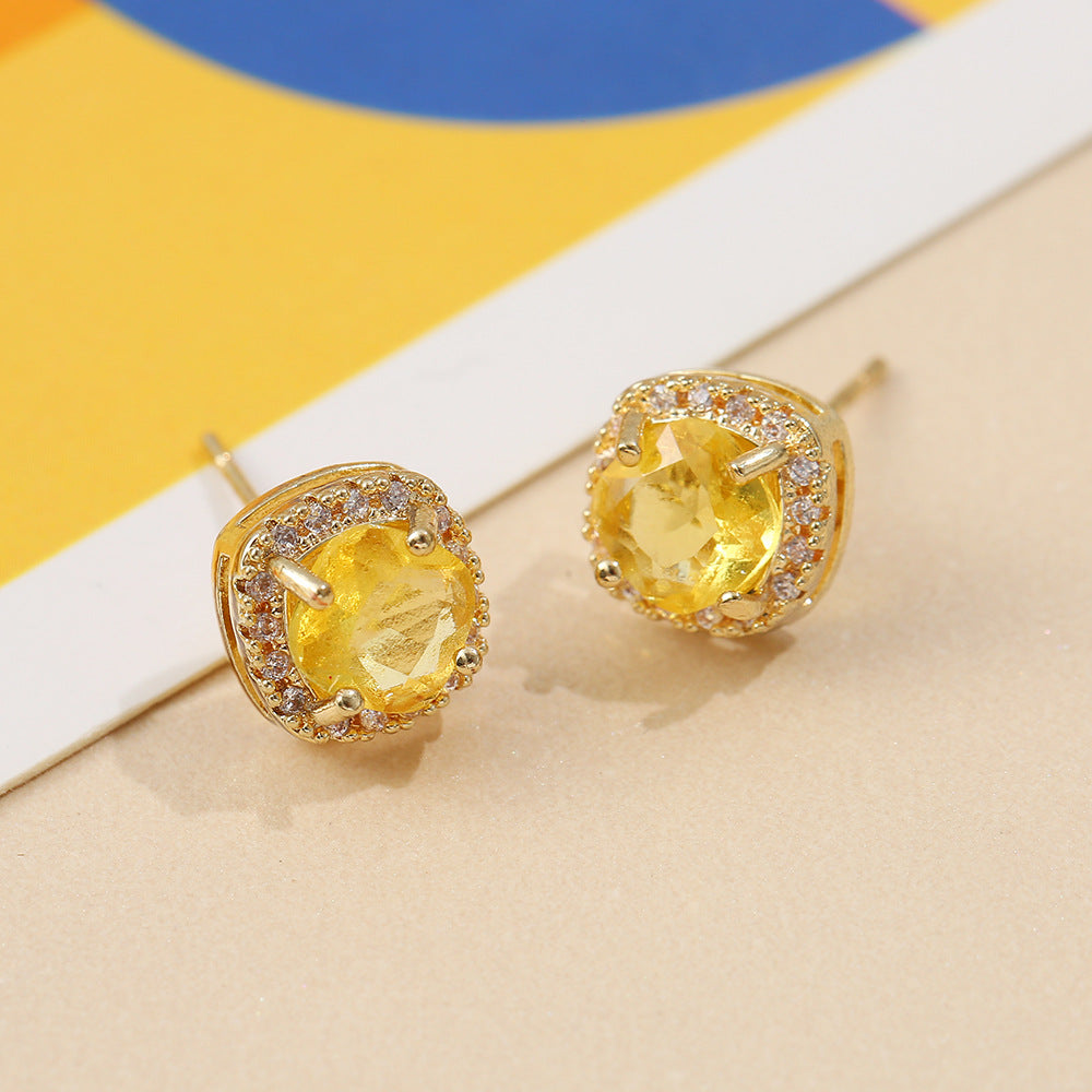 Cube Zircon Earrings