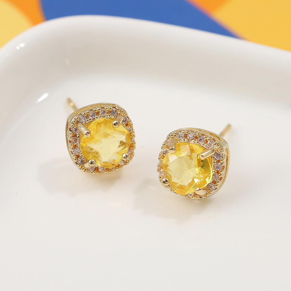 Cube Zircon Earrings