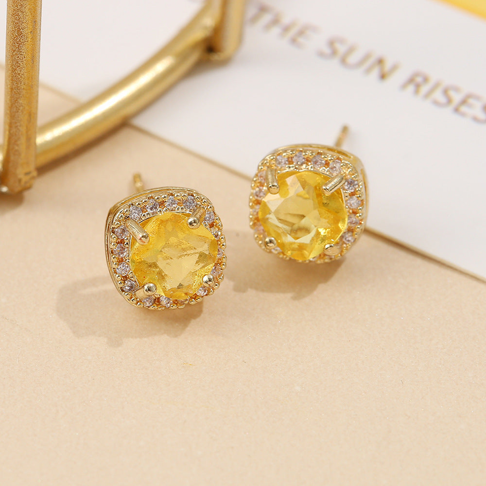 Cube Zircon Earrings