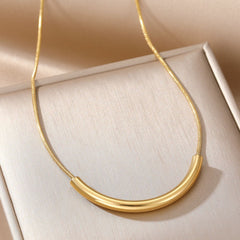 SNKL07 - Curved Tube Stainless Steel Necklace