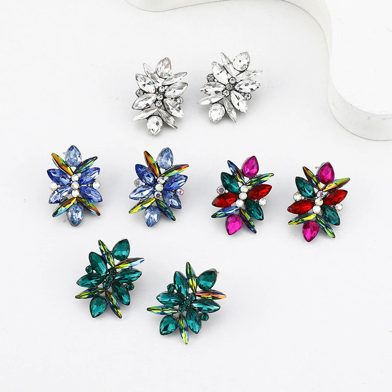 Dazzling Multicolor Crystal Stud Earrings – Sparkle & Shine