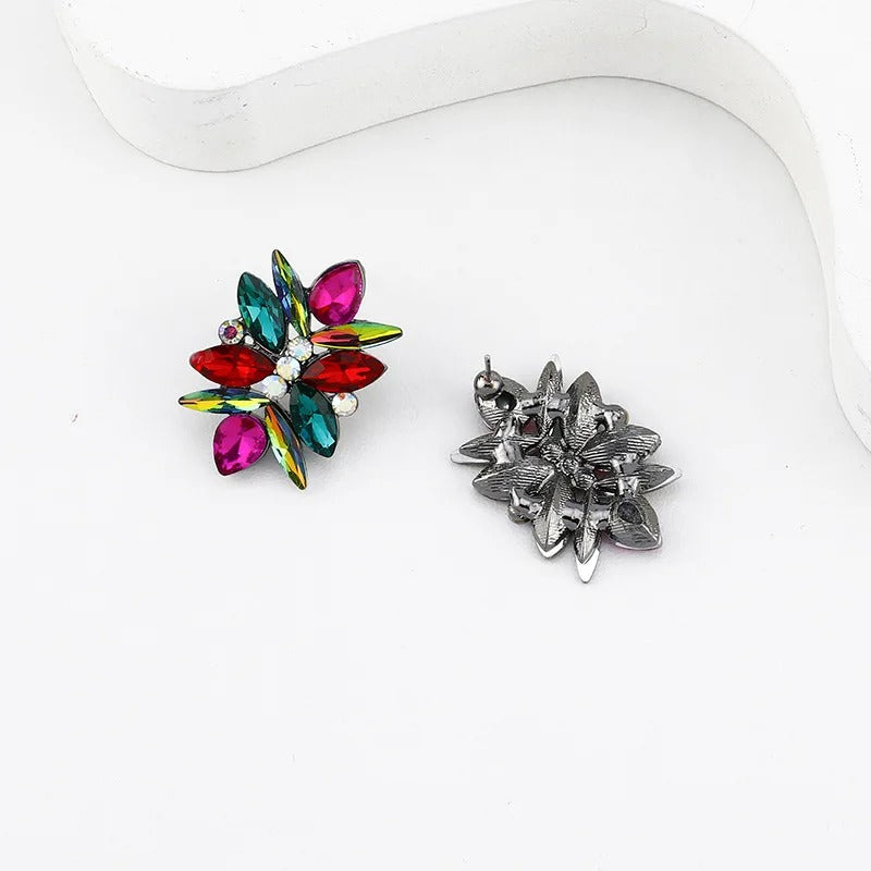 Dazzling Multicolor Crystal Stud Earrings – Sparkle & Shine