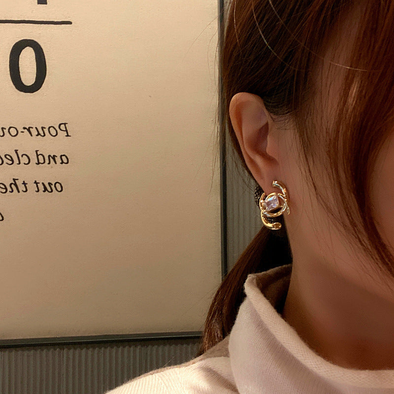 ER511 - Double-Ring Stacked Stud Earrings