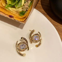 ER511 - Double-Ring Stacked Stud Earrings