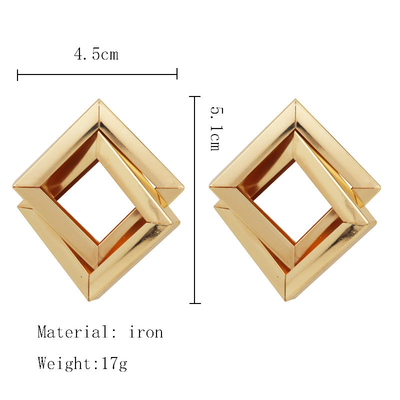 Double Square Earrings