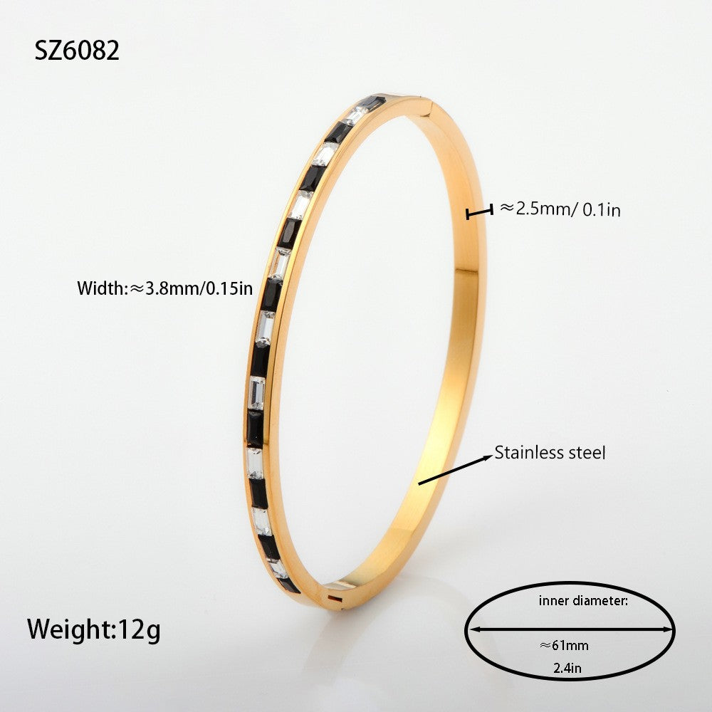 Dual Tone Crystal Bangle Set | Zi Collection Hub