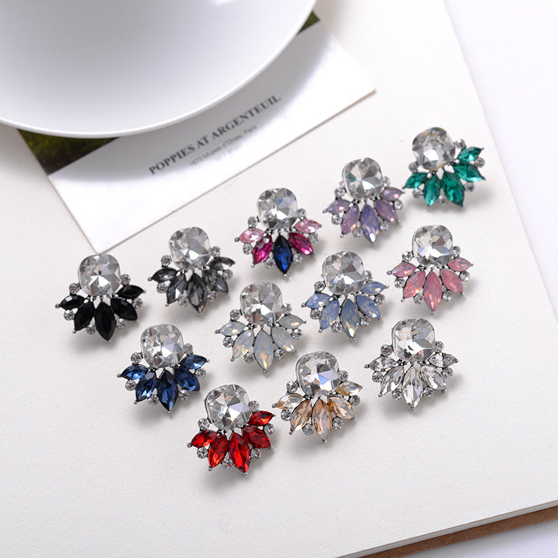 Natural Crystal Stud Earrings