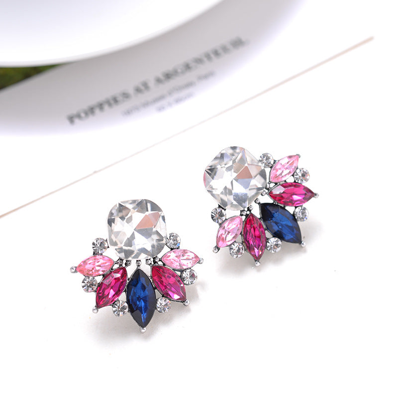 Natural Crystal Stud Earrings