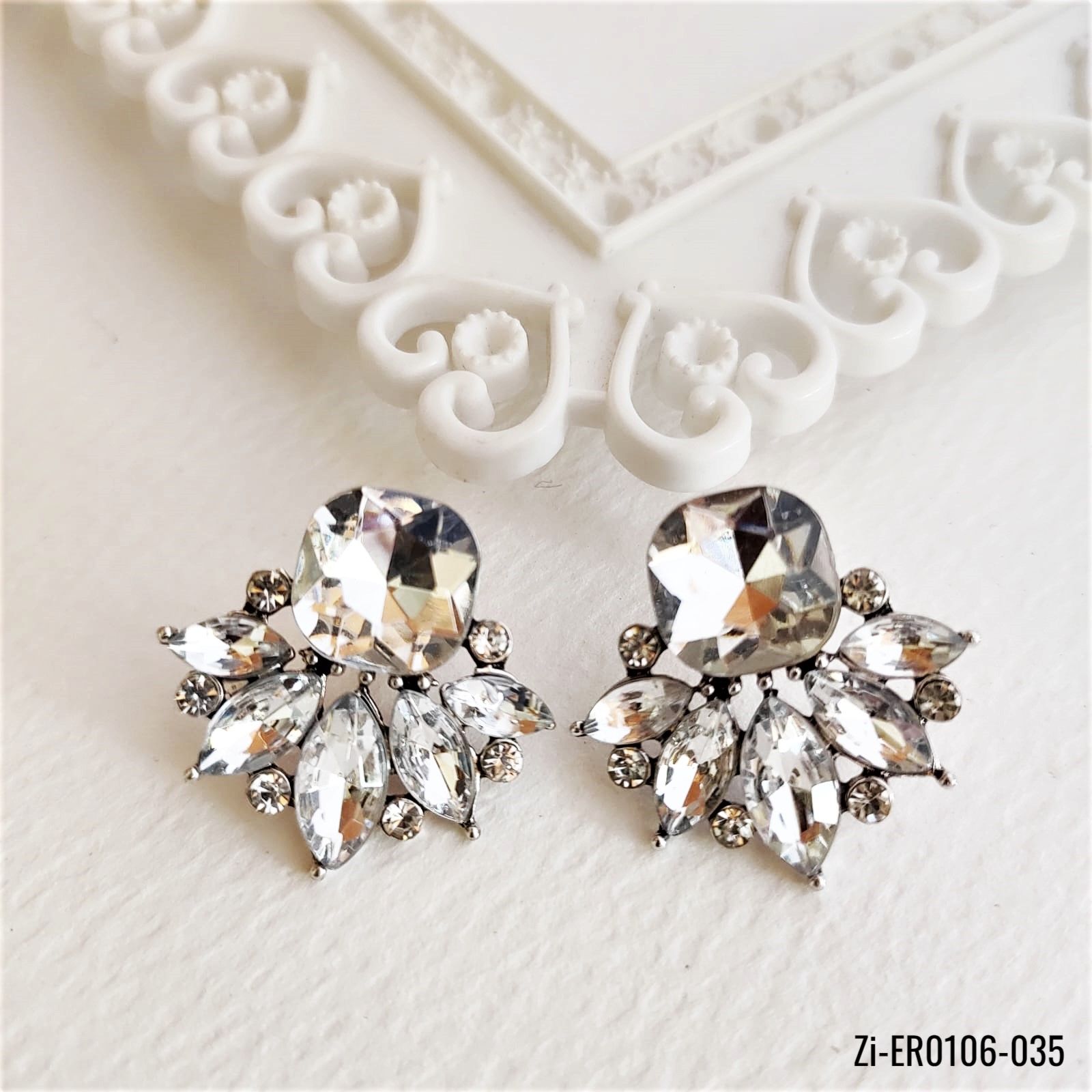 Natural Crystal Stud Earrings