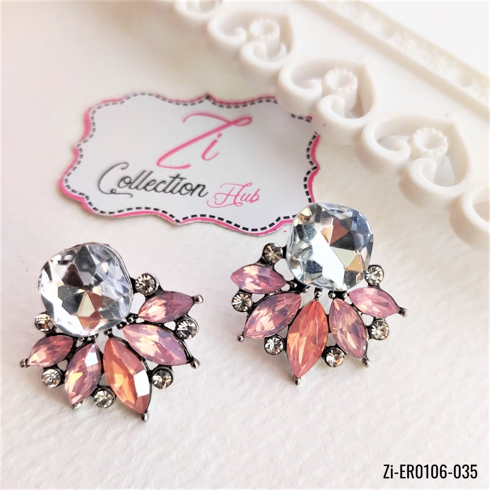 Natural Crystal Stud Earrings