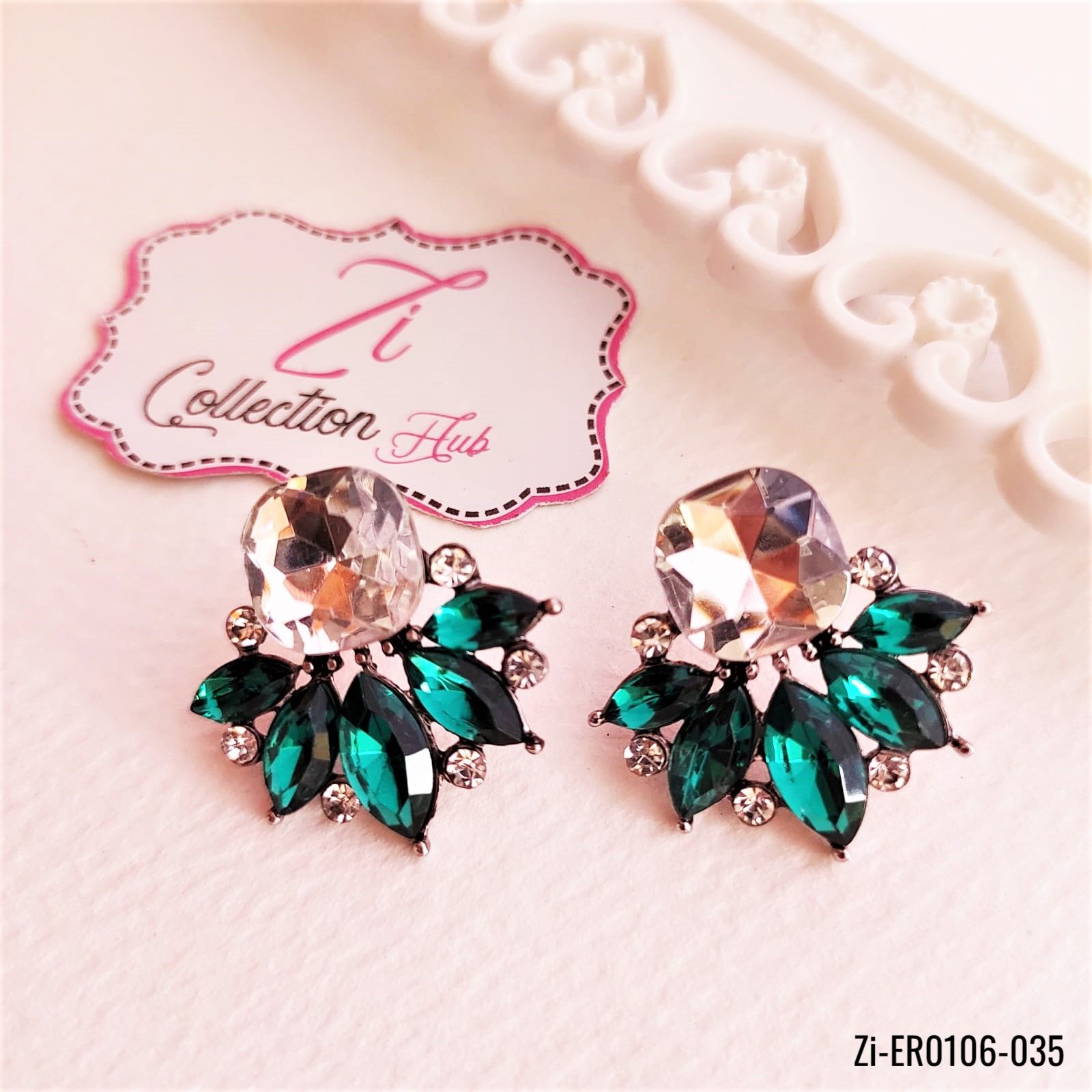 Natural Crystal Stud Earrings