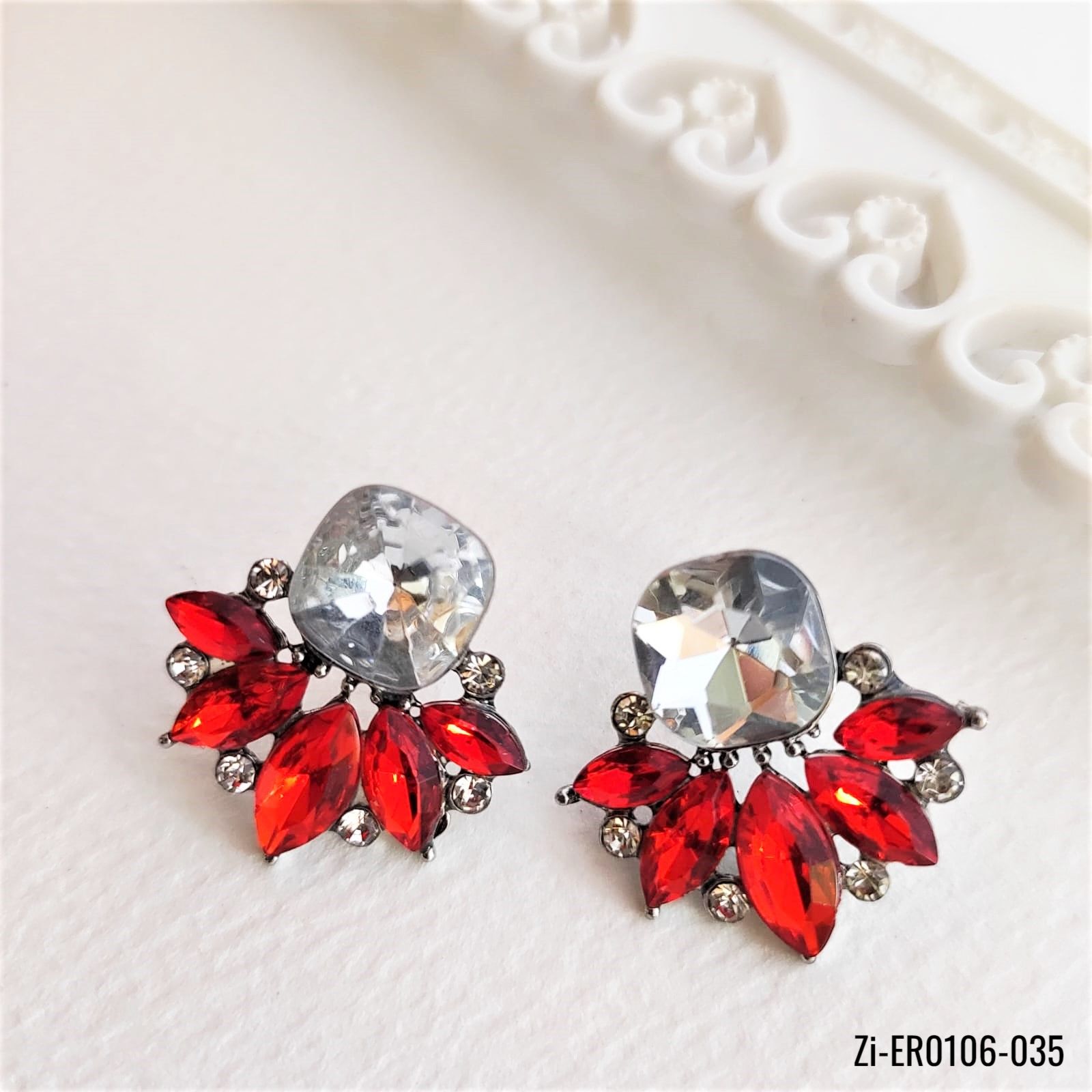 Natural Crystal Stud Earrings