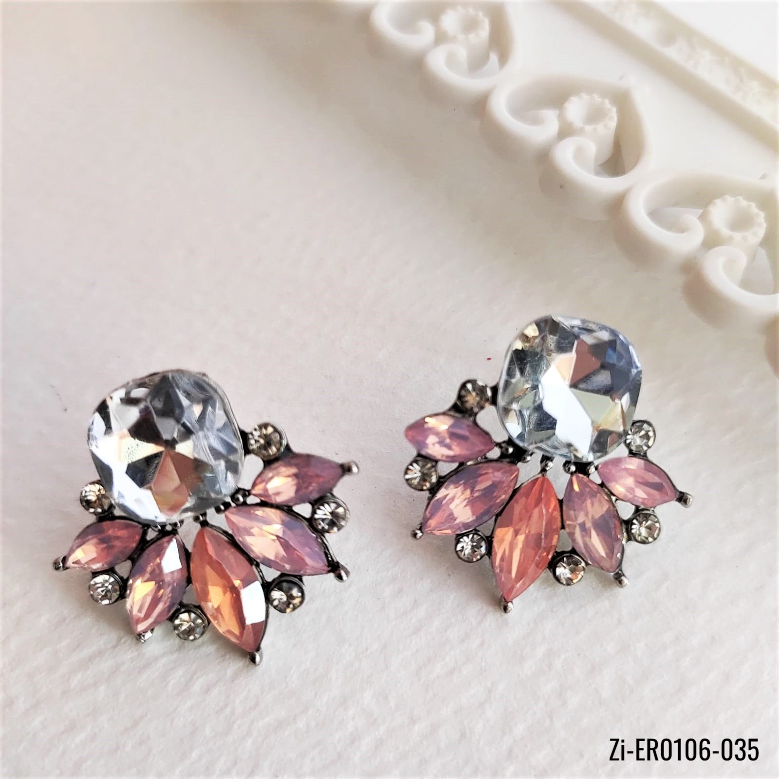 Natural Crystal Stud Earrings