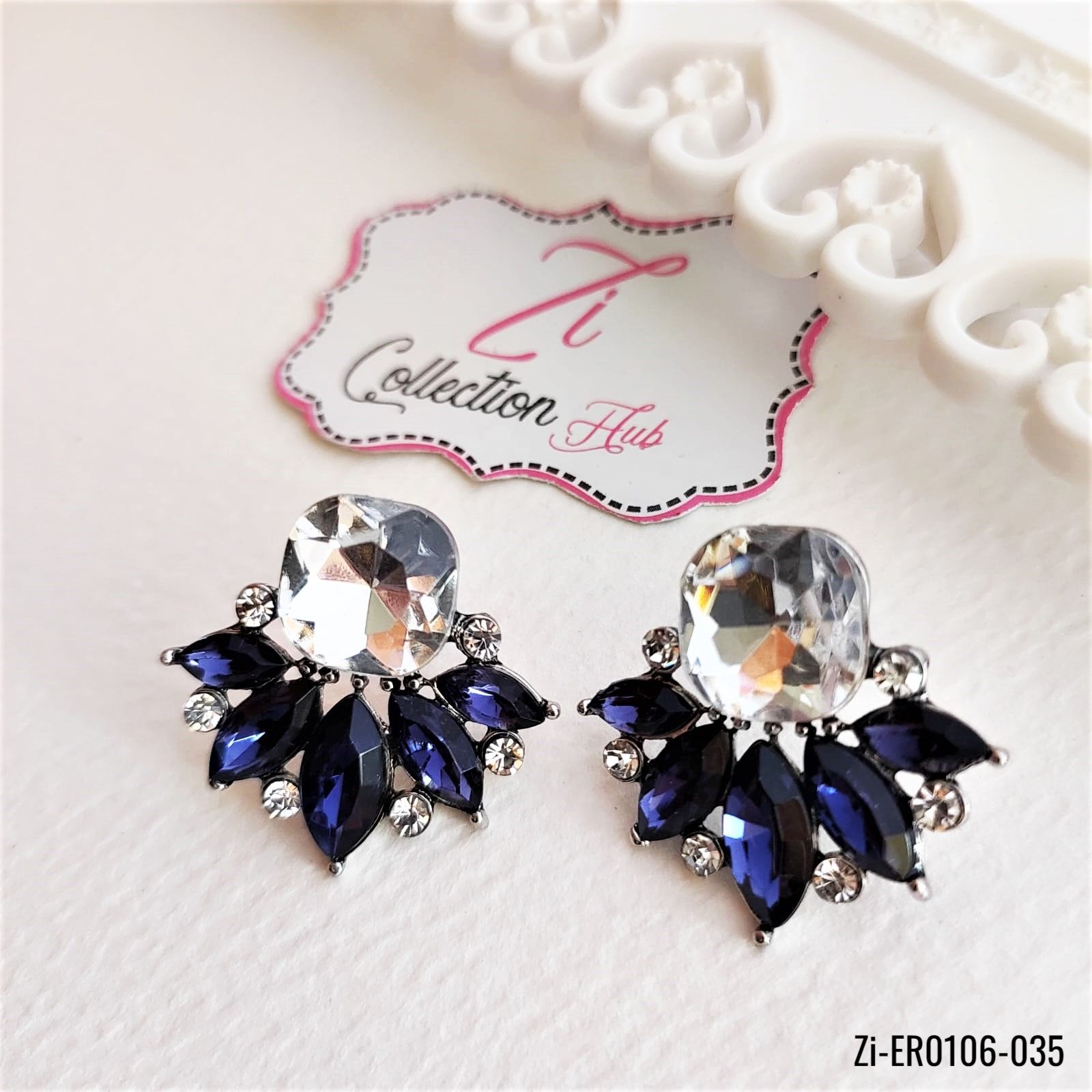 Natural Crystal Stud Earrings