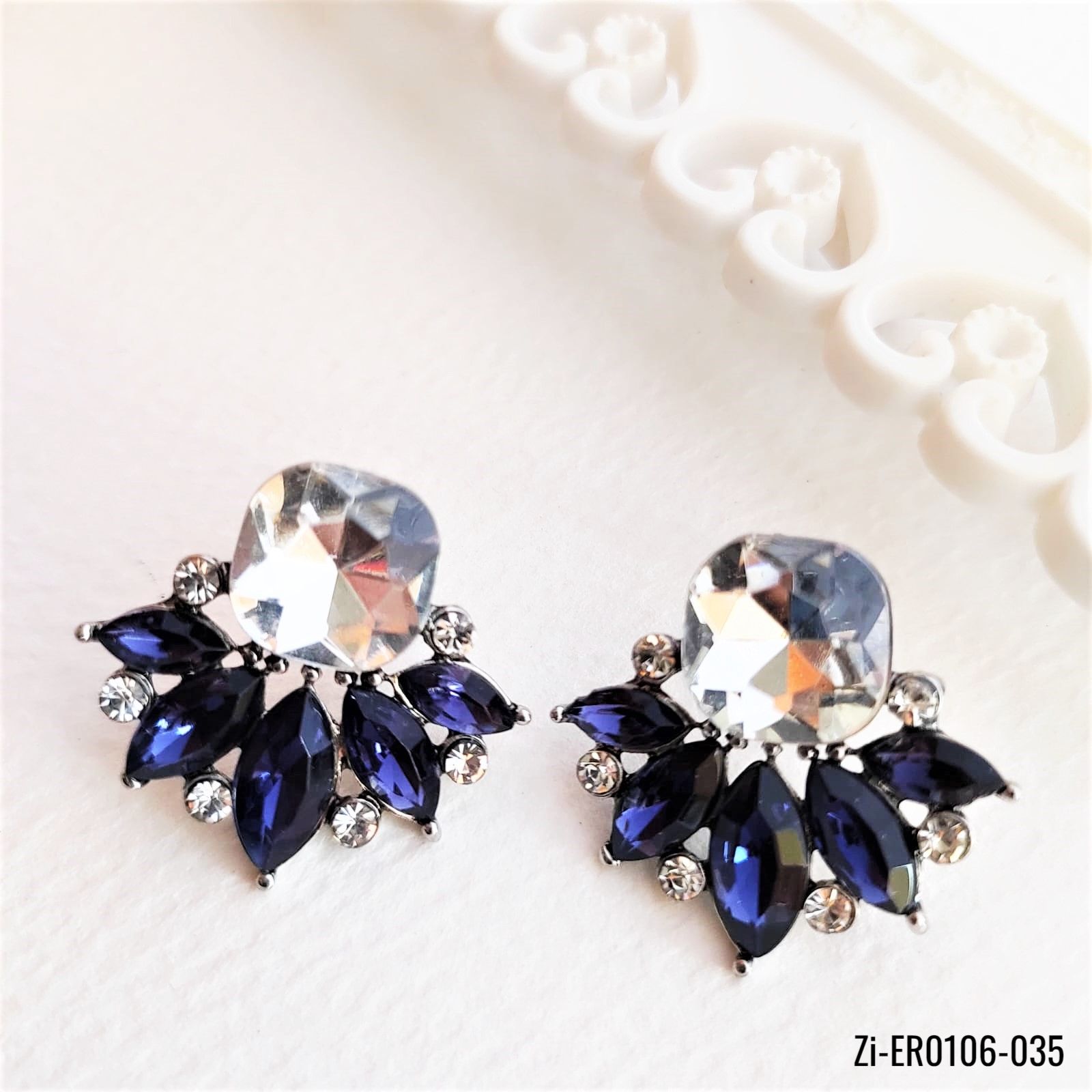 Natural Crystal Stud Earrings