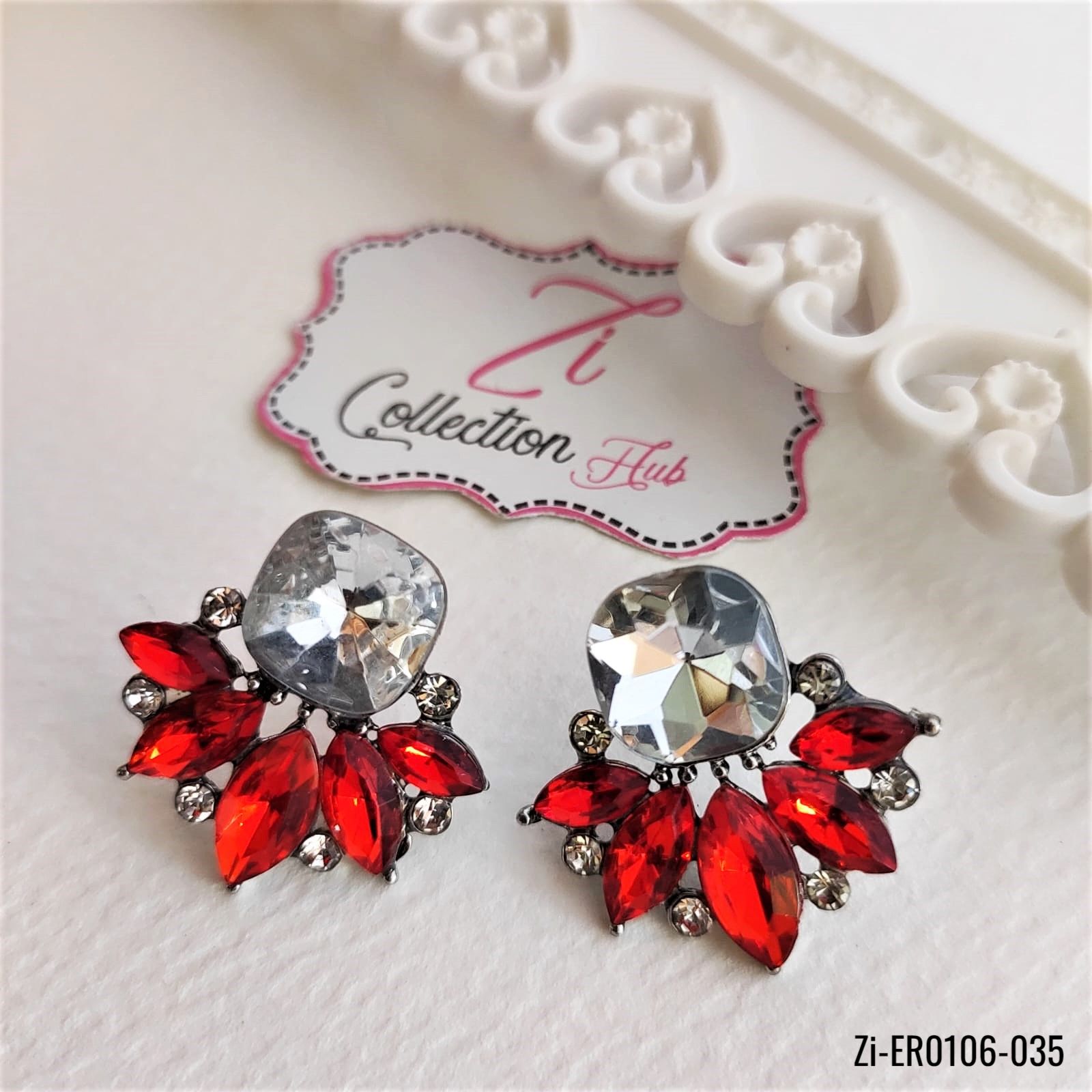 Natural Crystal Stud Earrings