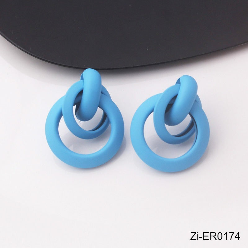 Colors Exaggerated Twisted Dangle Earrings - Zi Collection Hub