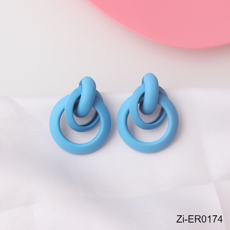 Colors Exaggerated Twisted Dangle Earrings - Zi Collection Hub