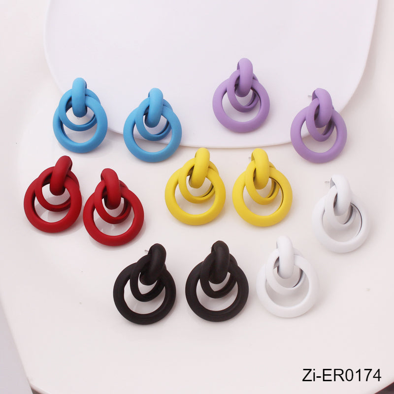 Colors Exaggerated Twisted Dangle Earrings - Zi Collection Hub