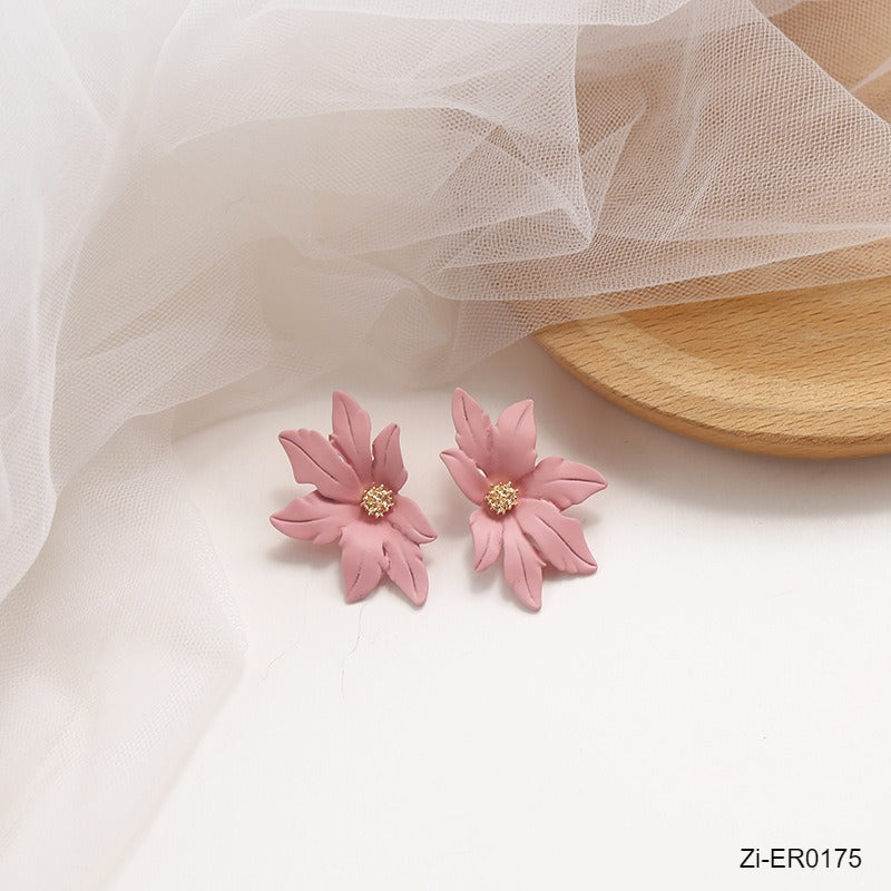Colorful Candy Color Stud Earring Maple Leaves Shape Earring - Zi Collection Hub