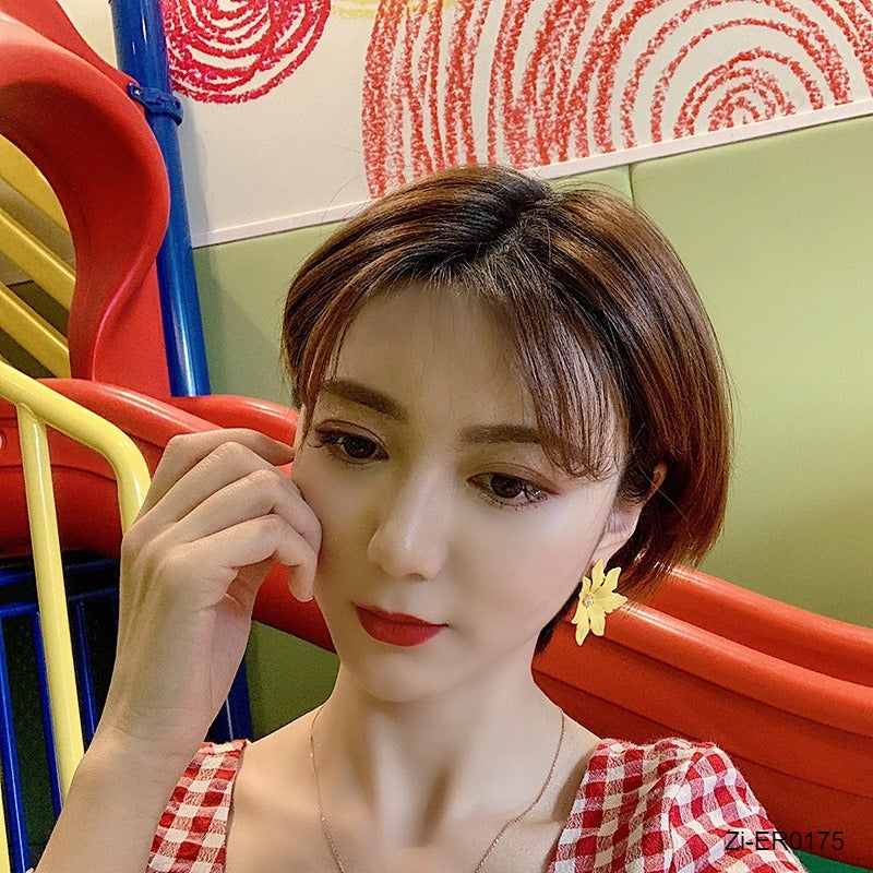 Colorful Candy Color Stud Earring Maple Leaves Shape Earring - Zi Collection Hub