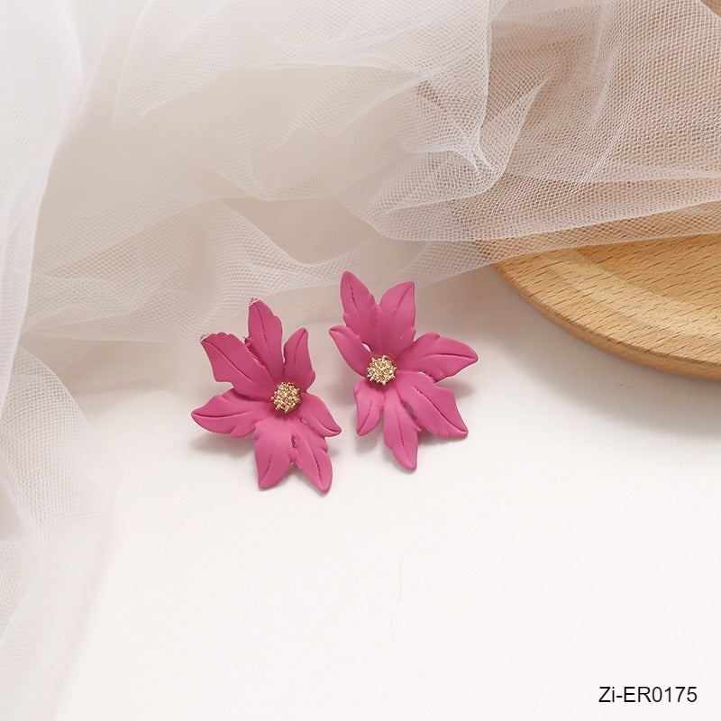 Colorful Candy Color Stud Earring Maple Leaves Shape Earring - Zi Collection Hub