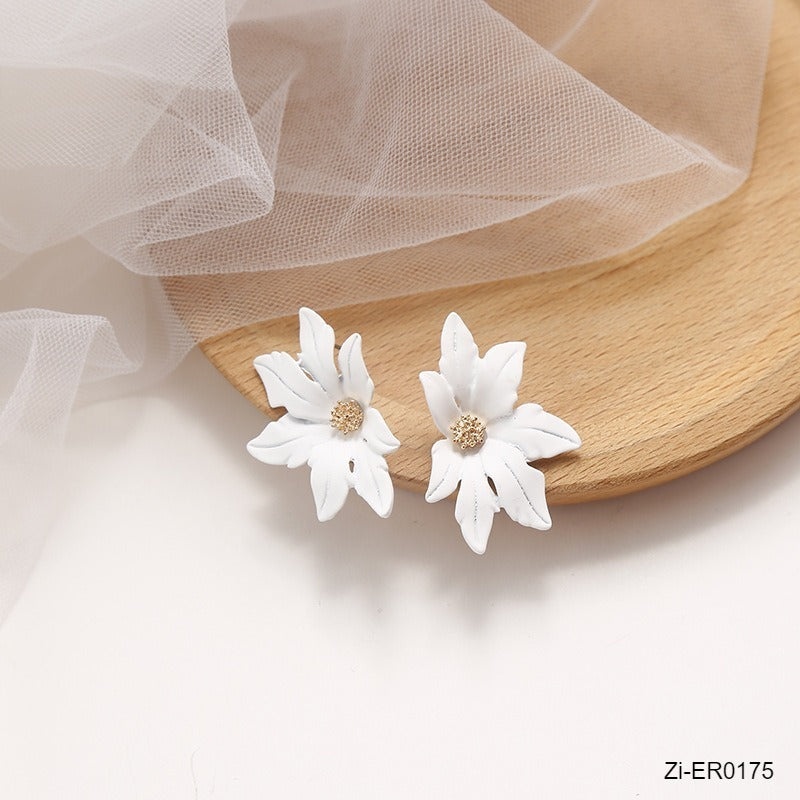 Colorful Candy Color Stud Earring Maple Leaves Shape Earring - Zi Collection Hub