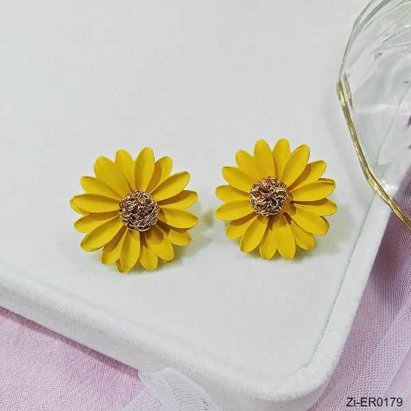 Korean Style Cute Metal Flower Stud Earrings - Zi Collection Hub