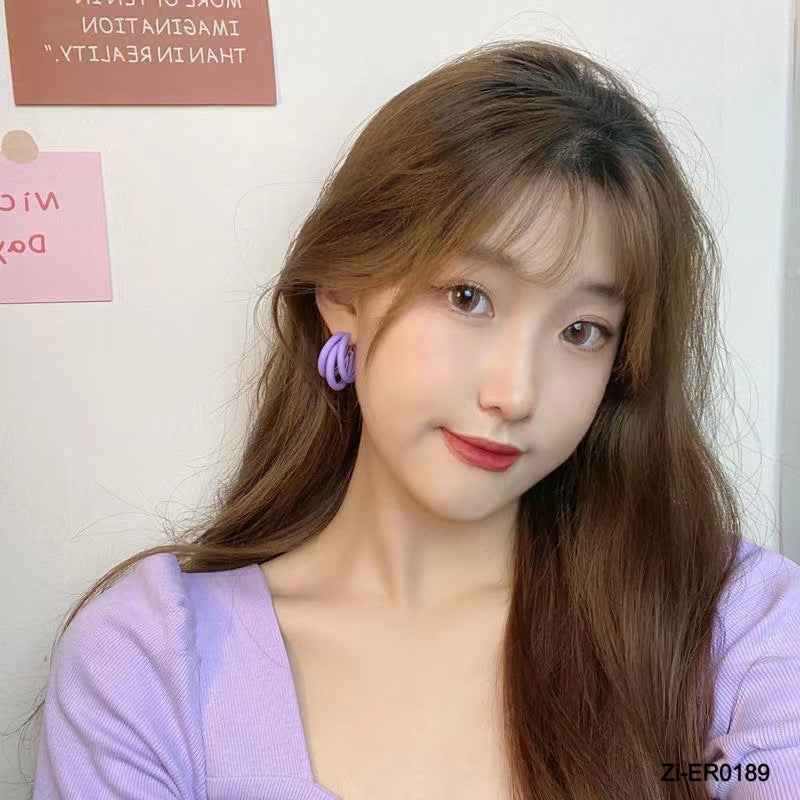 Multi Color Metal C-shape Hollow Unusual Earrings - Zi Collection Hub