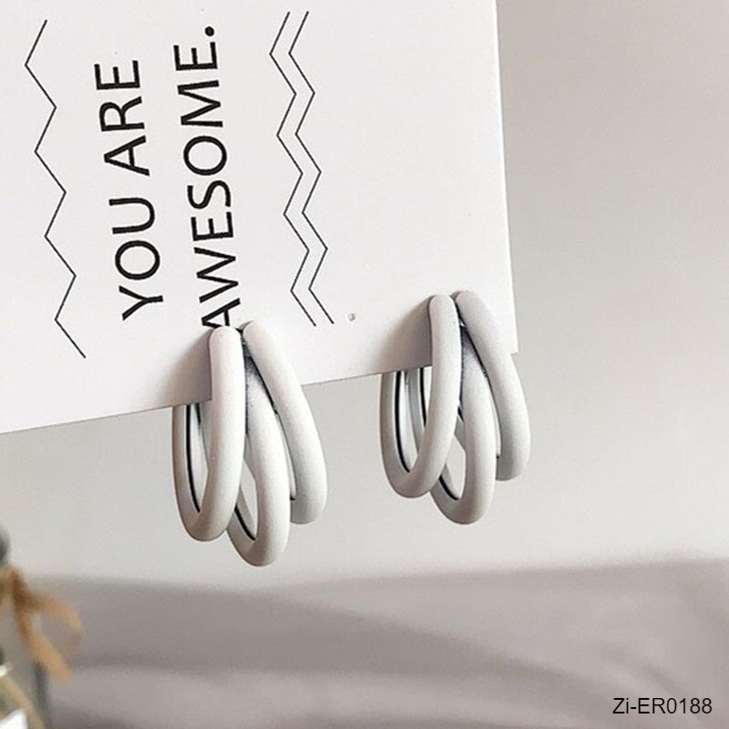 Multi Color Metal C-shape Hollow Unusual Earrings - Zi Collection Hub