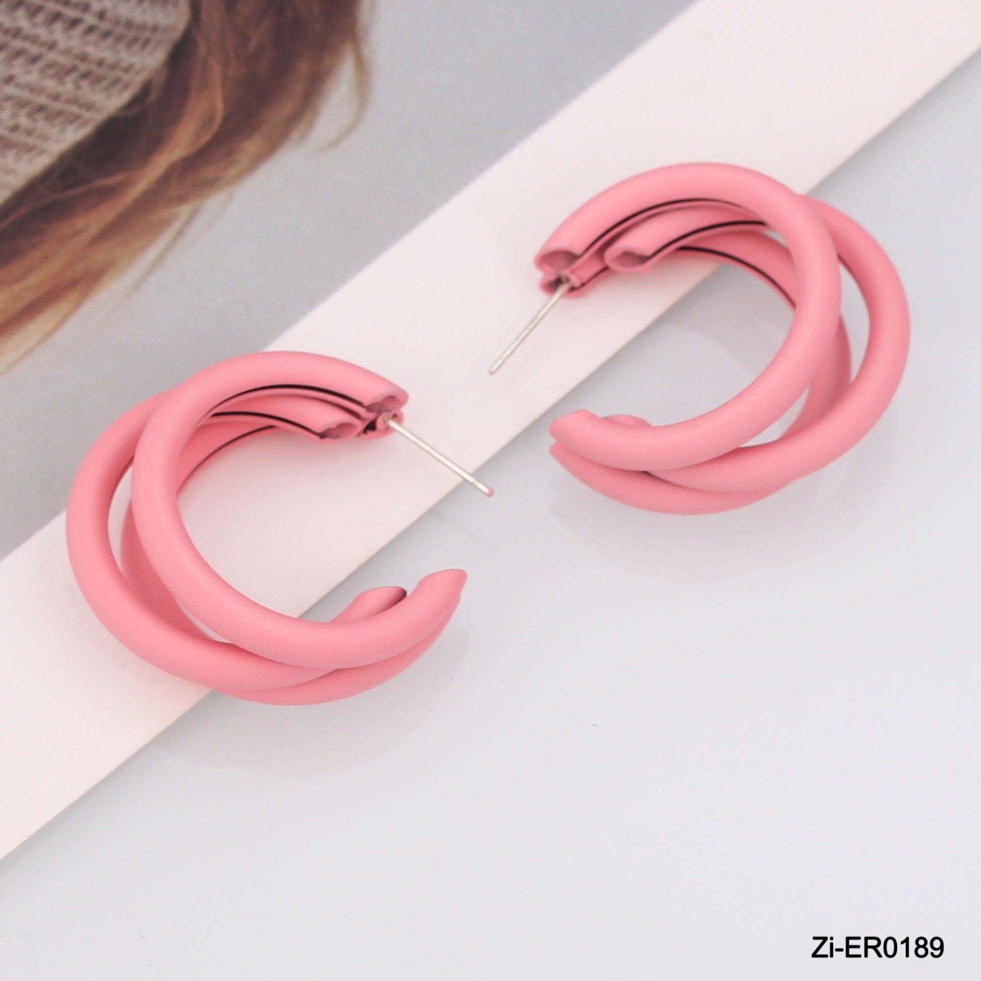 Multi Color Metal C-shape Hollow Unusual Earrings - Zi Collection Hub